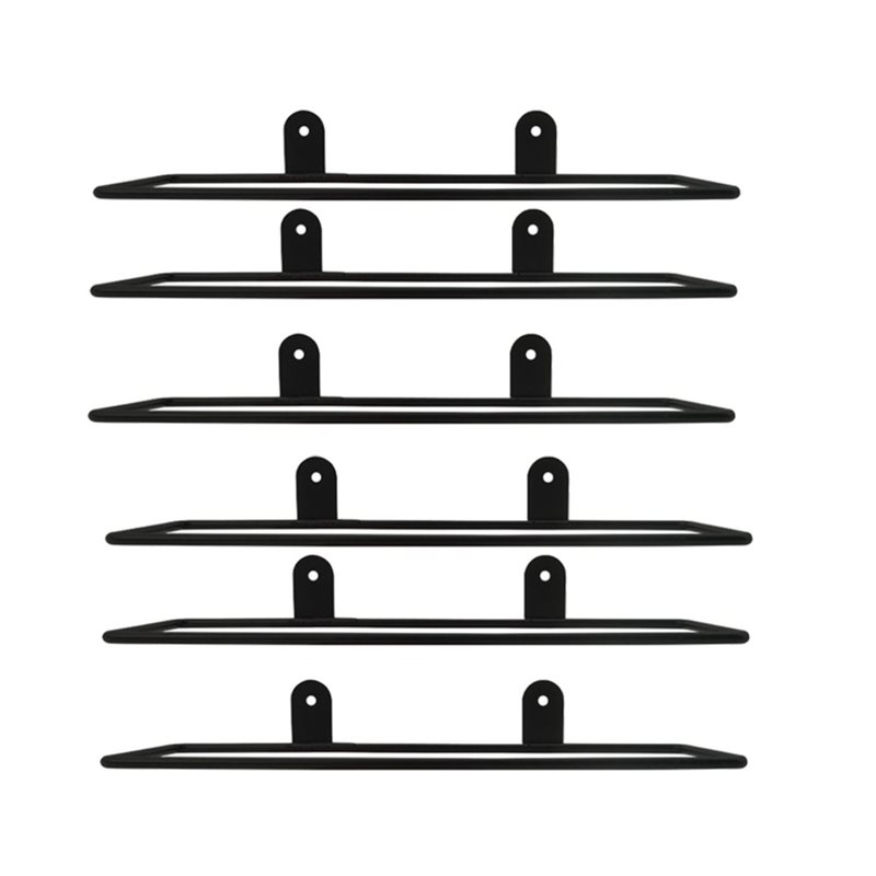 Wine Rack Wall Mount - AB66-6個入り壁掛けワインラック：ワインボトルの展示と保管用の壁掛けワインラック - 金属製壁掛けワインボトルホルダー