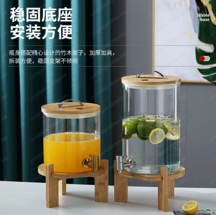 Wine Beer Mix - 11Lガラス製スパークリングワインバケツ（蛇口付き）、ビール、飲料、フルーツティー、ジュースミキシングコンテナバケツ