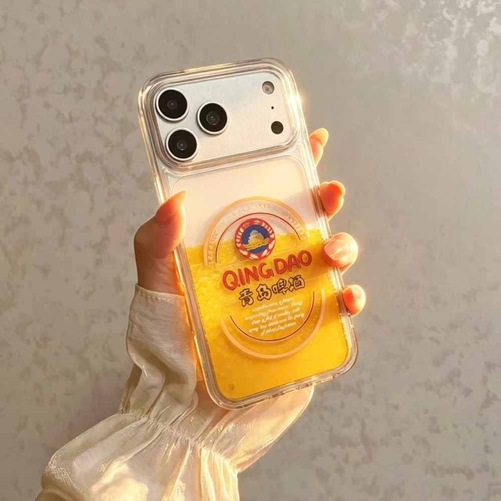 Beer & Wine Jockey Plaza Shopping - 面白い青島ビール液体流砂スマホケース iPhone 17 16 15 14