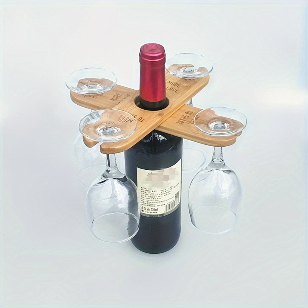 Wine Rack Wall Mount - 1個入り 逆さ吊り下げ式 赤ワインカップホルダー、背の高いポータブル式 キャビネット下カップ収納ラックデザイン、キッチンキャビネットバー用