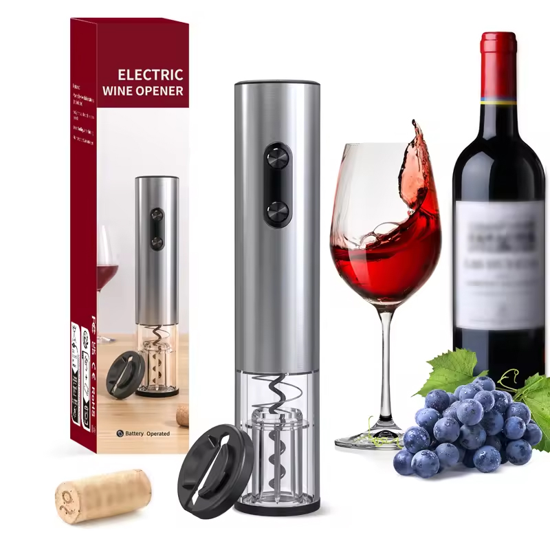 Wine Beer Bottle - 1/4 個電動ワインボトルオープナー自動赤ワインコルク抜きワインオープナーワインツールキッチン製品パフォーマンスプラスチック