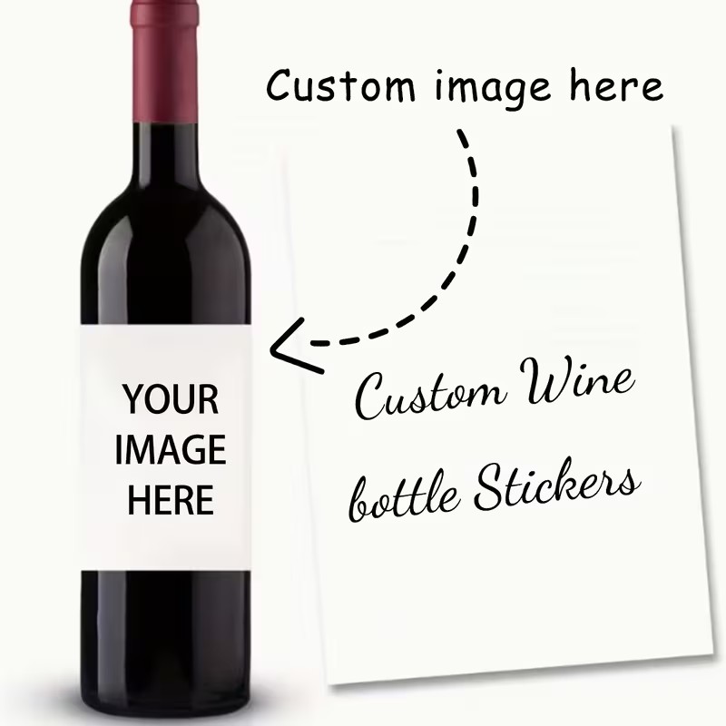 Wine Beer Bottle - カスタマイズされたワインボトルラベルステッカー、写真/ロゴを追加できるパーソナライズされたステッカー、誕生日、結婚記念日、パーティー、祝日、家の装飾、ギフトに最適です。