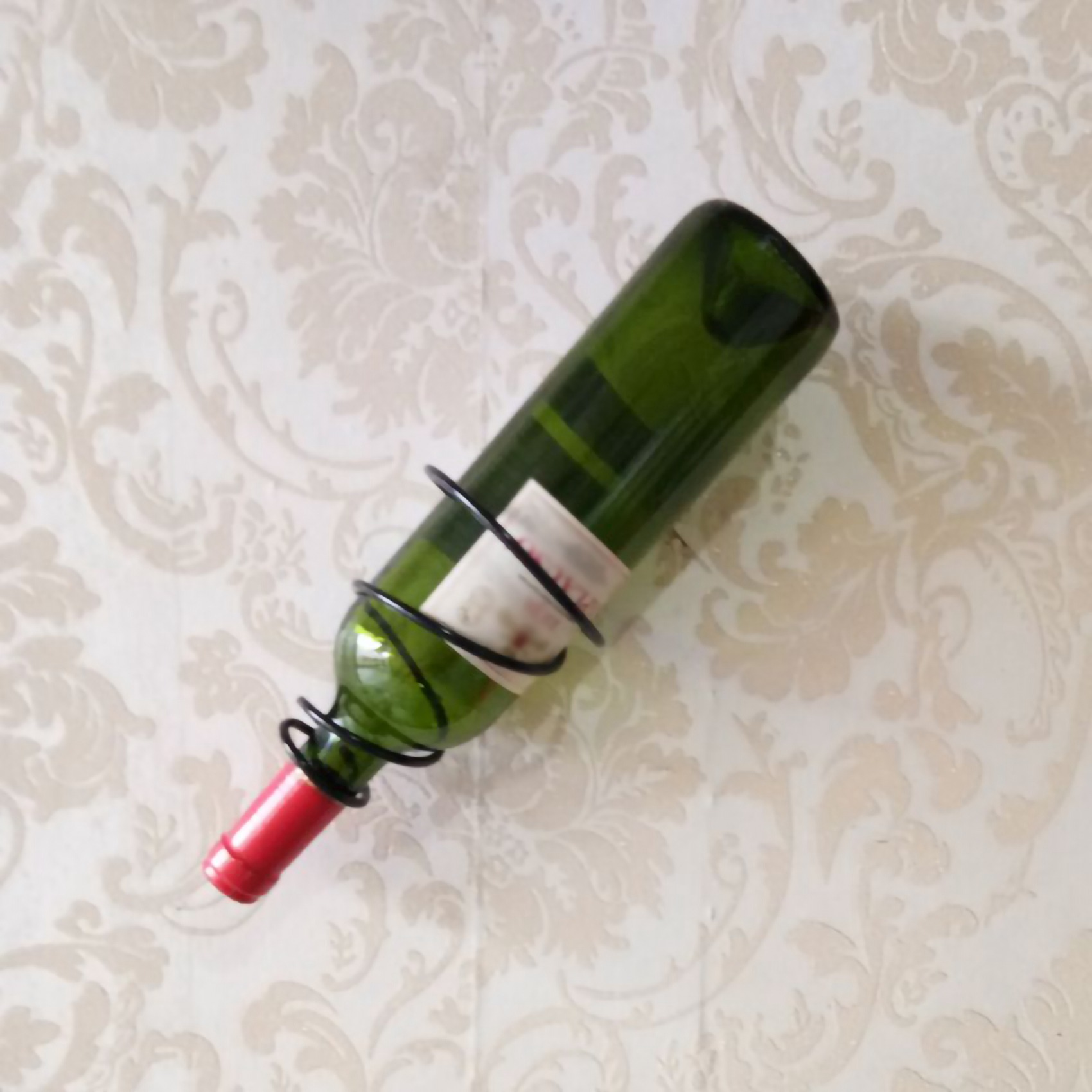Wine Rack Wall Mount - AEE8-3パック シンプルなシングルボトル壁掛けワインラック、ワインボトルディスプレイラック、金属製吊り下げワインラック