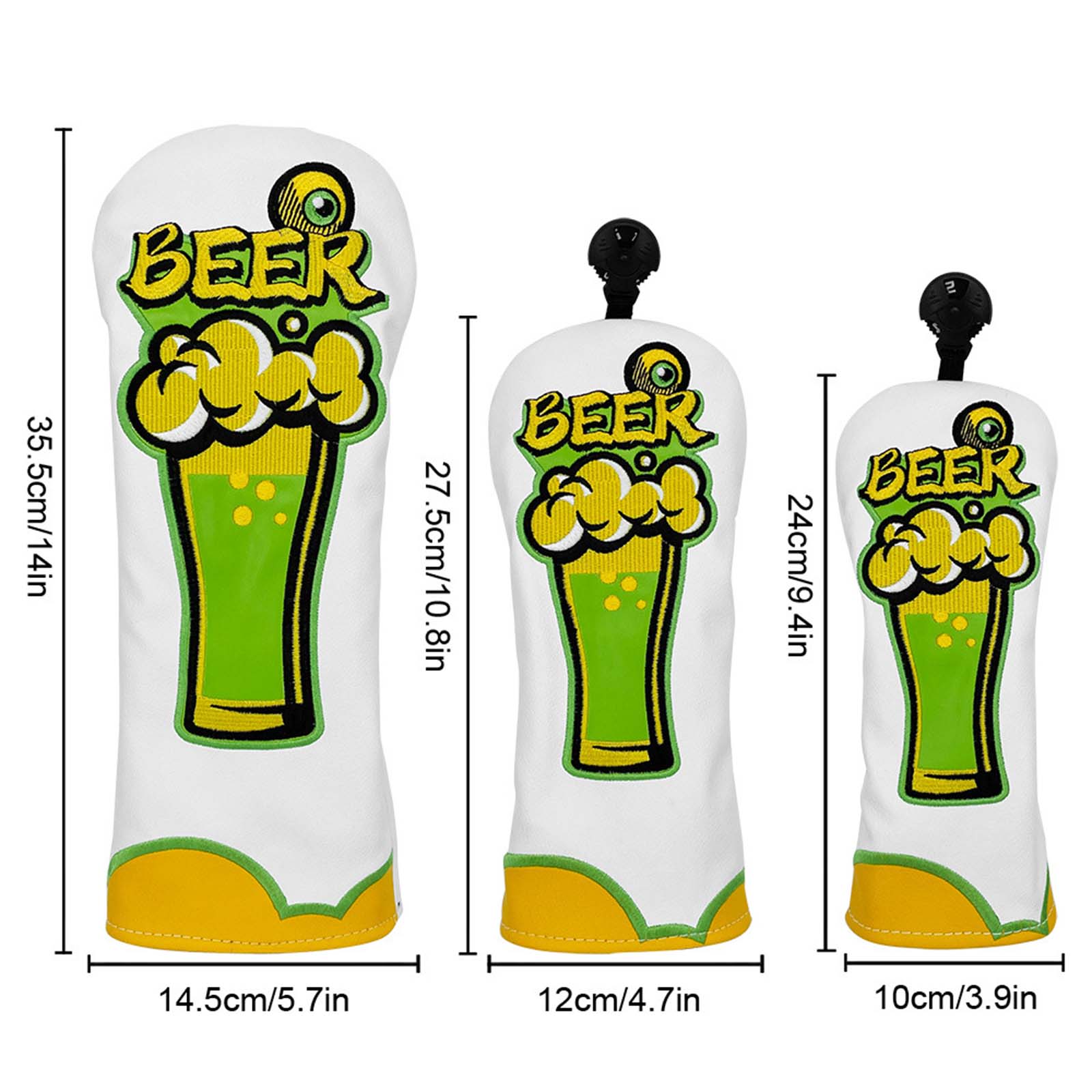 ビール刺繍PUレザーゴルフクラブヘッド保護カバーカラーブロッ - Beer & Wine Jockey Plaza Shopping のレビューと価格