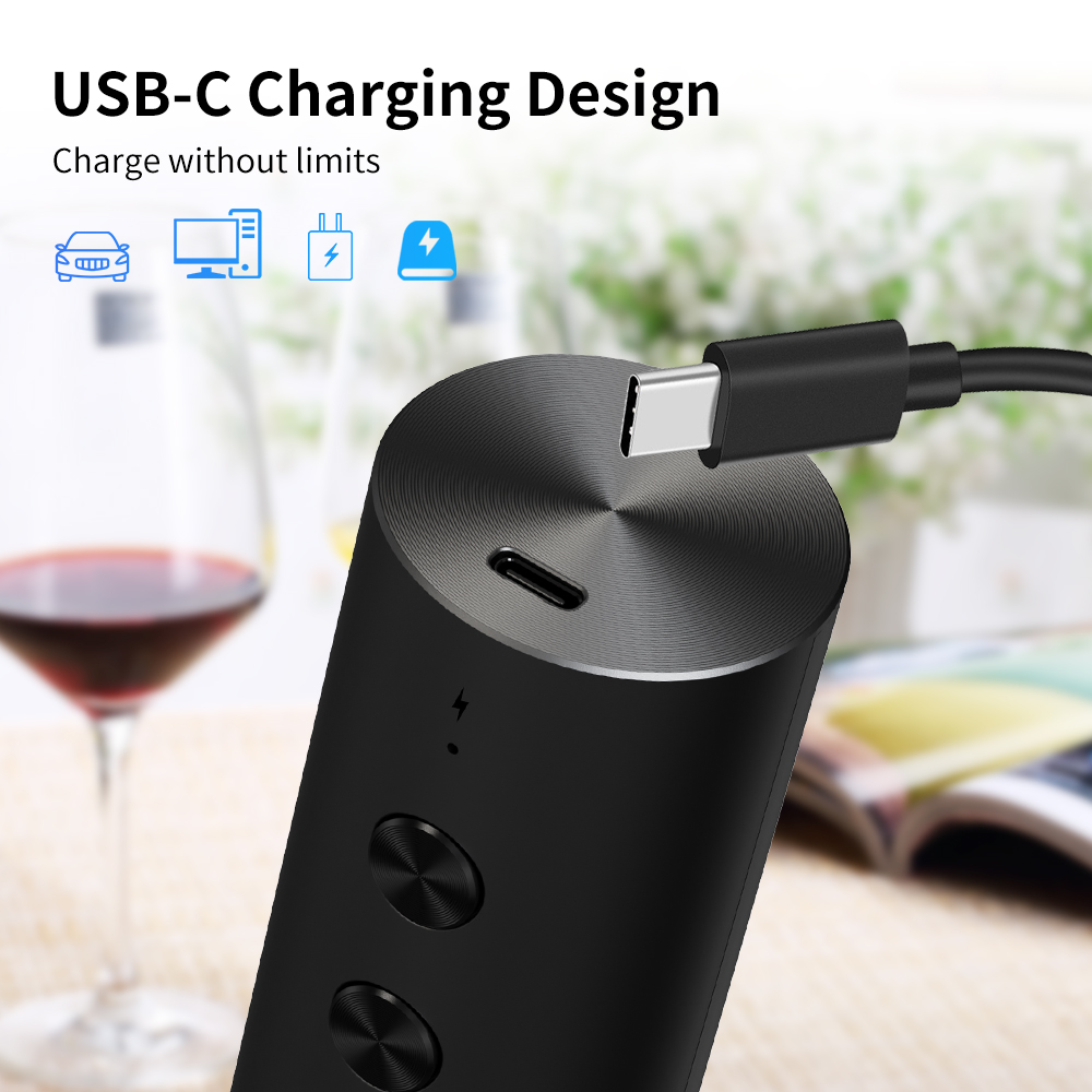 4-in-1電動ワインオープナーセットUSB充電式電動自動コ - Wine Beer Bottle のレビューと価格