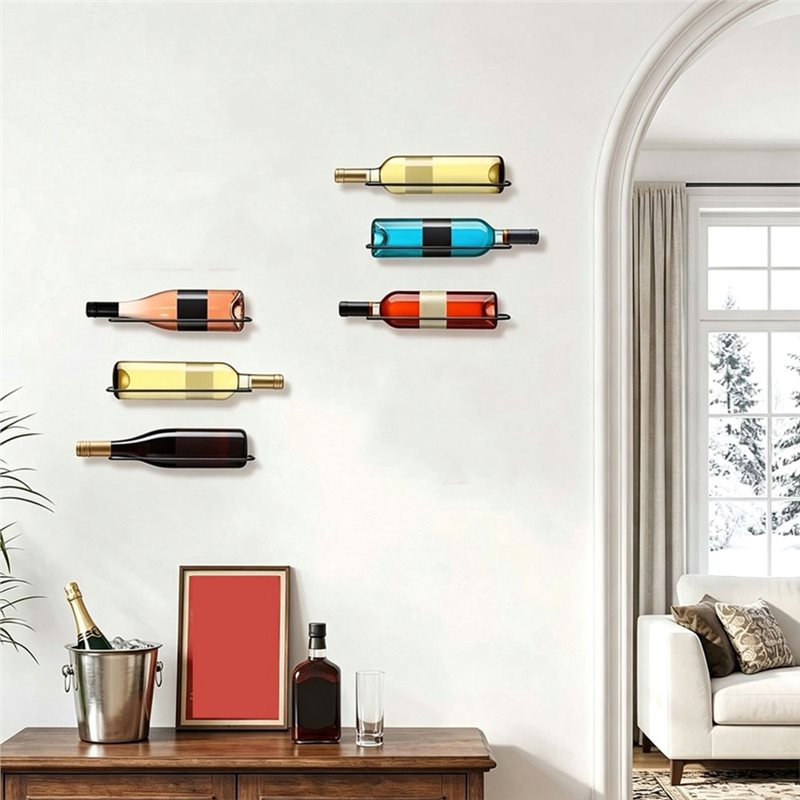AB66-6個入り壁掛けワインラック：ワインボトルの展示と保 - Wine Rack Wall Mount のレビューと価格
