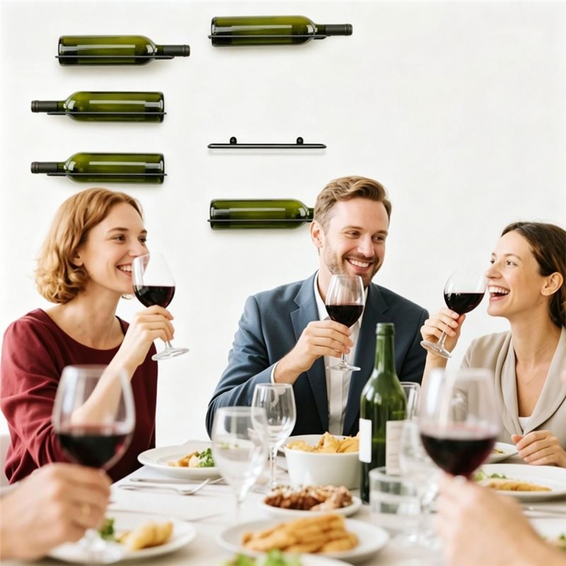 AB66-6個入り壁掛けワインラック：ワインボトルの展示と保 - Wine Rack Wall Mount のレビューと価格