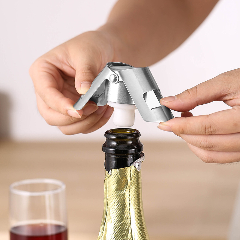 ポータブルスチールシャンパンボトルストッパー光沢のある漏れ防 - Wine Beer Bottle のレビューと価格