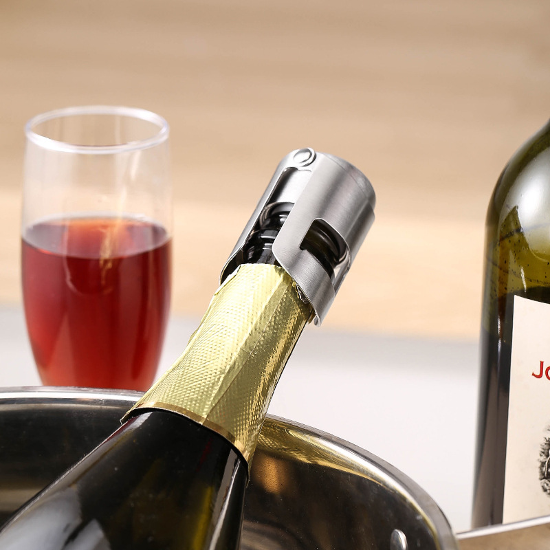 ポータブルスチールシャンパンボトルストッパー光沢のある漏れ防 - Wine Beer Bottle のレビューと価格