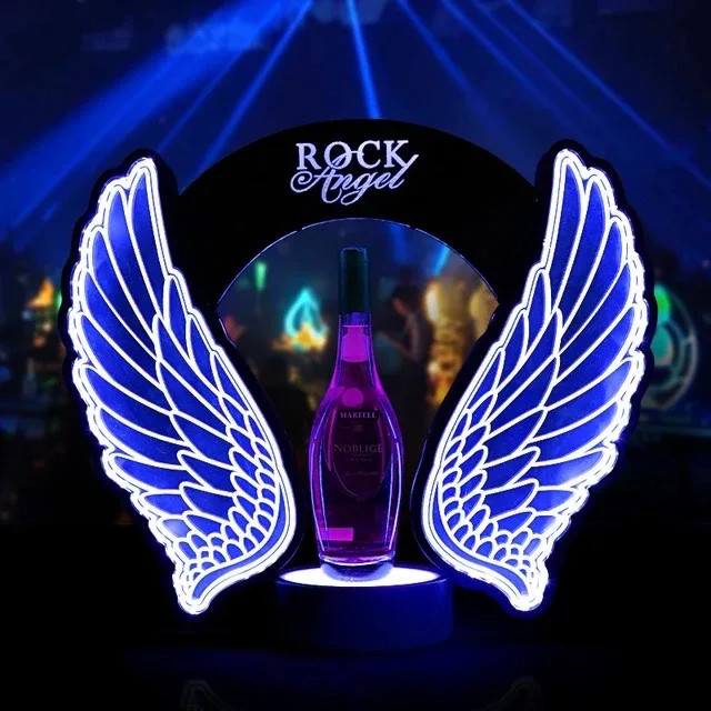 充電式LED点滅エンジェルウィングワインシャンパンボトル装飾 - Wine Beer Bottle のレビューと価格