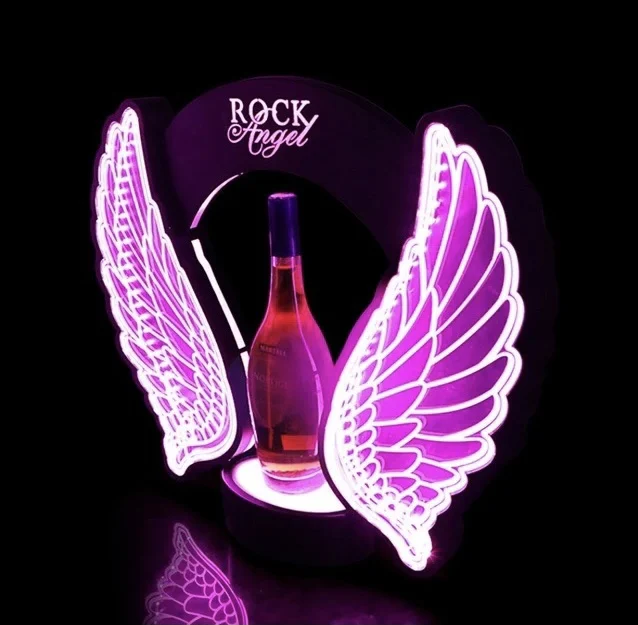 充電式LED点滅エンジェルウィングワインシャンパンボトル装飾 - Wine Beer Bottle のレビューと価格