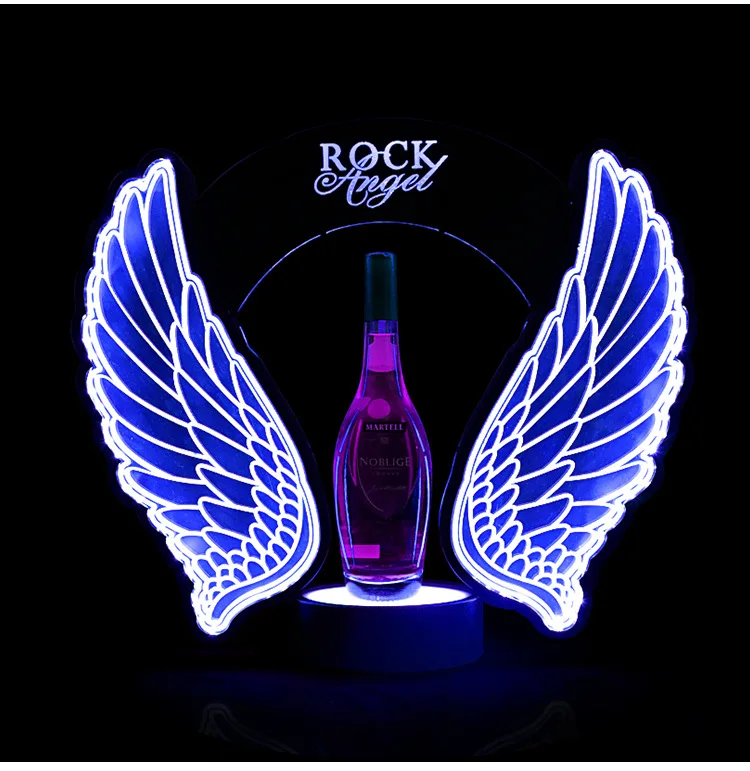 充電式LED点滅エンジェルウィングワインシャンパンボトル装飾 - Wine Beer Bottle のレビューと価格