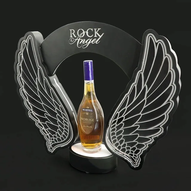 充電式LED点滅エンジェルウィングワインシャンパンボトル装飾 - Wine Beer Bottle のレビューと価格