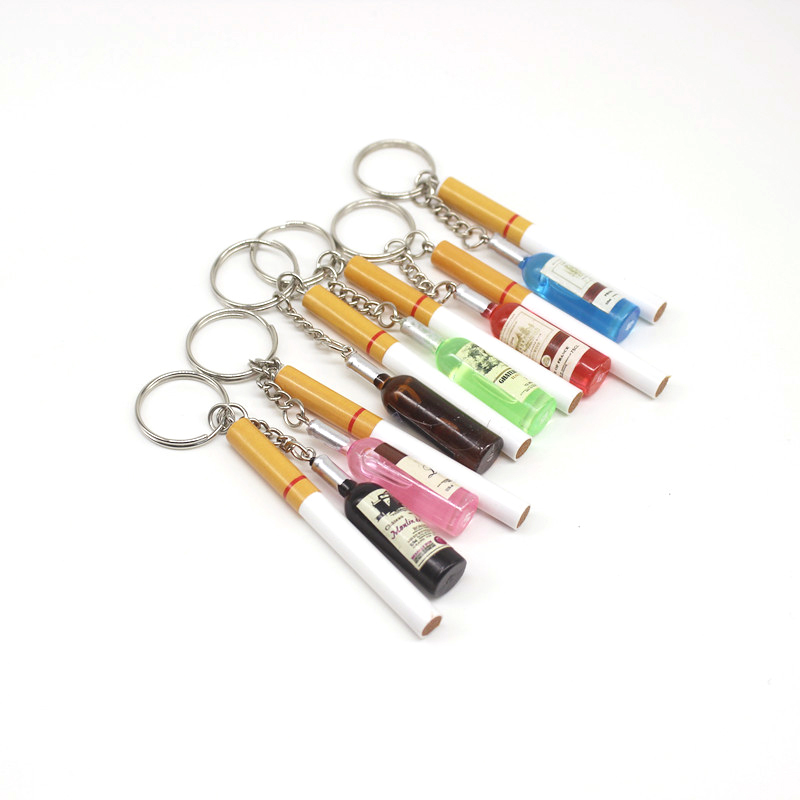 ノベルティミニシャンパンタバコキーホルダー男性パンクワインビ - Beer Wine Hobby のレビューと価格