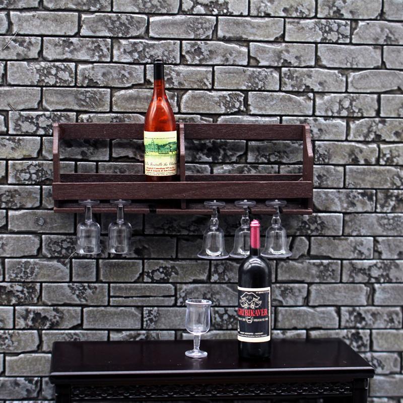 1 セットドールハウスシミュレーション壁掛けワインカップラッ - Wine Rack Wall Mount のレビューと価格