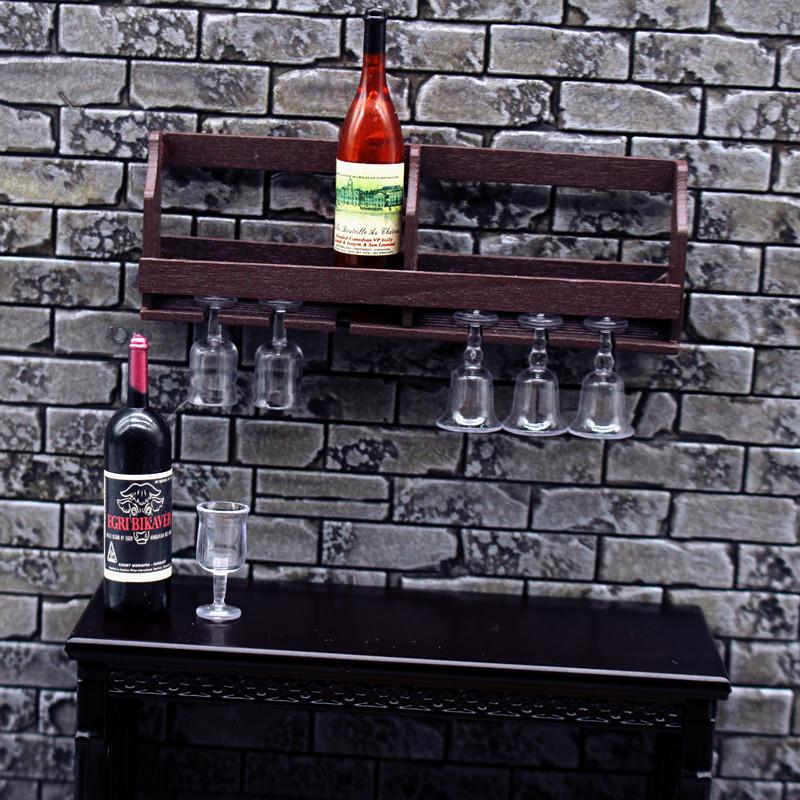 1 セットドールハウスシミュレーション壁掛けワインカップラッ - Wine Rack Wall Mount のレビューと価格