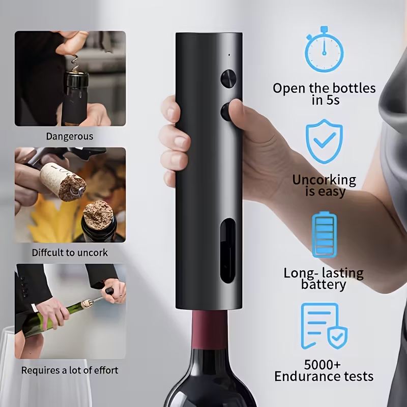 電動ワインオープナーセット新入荷 自動赤ワインコルク抜き 充 - Wine Beer Bottle のレビューと価格