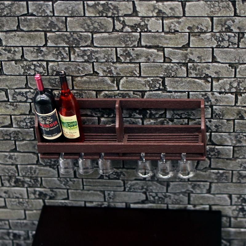 1 セットドールハウスおもちゃシミュレーション壁掛けワインラ - Wine Rack Wall Mount のレビューと価格