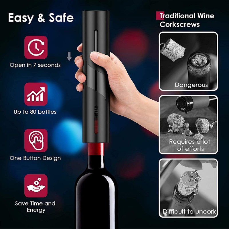 充電式多機能電動自動コークスクリューワインオープナーセットワ - Wine Opener Electric のレビューと価格