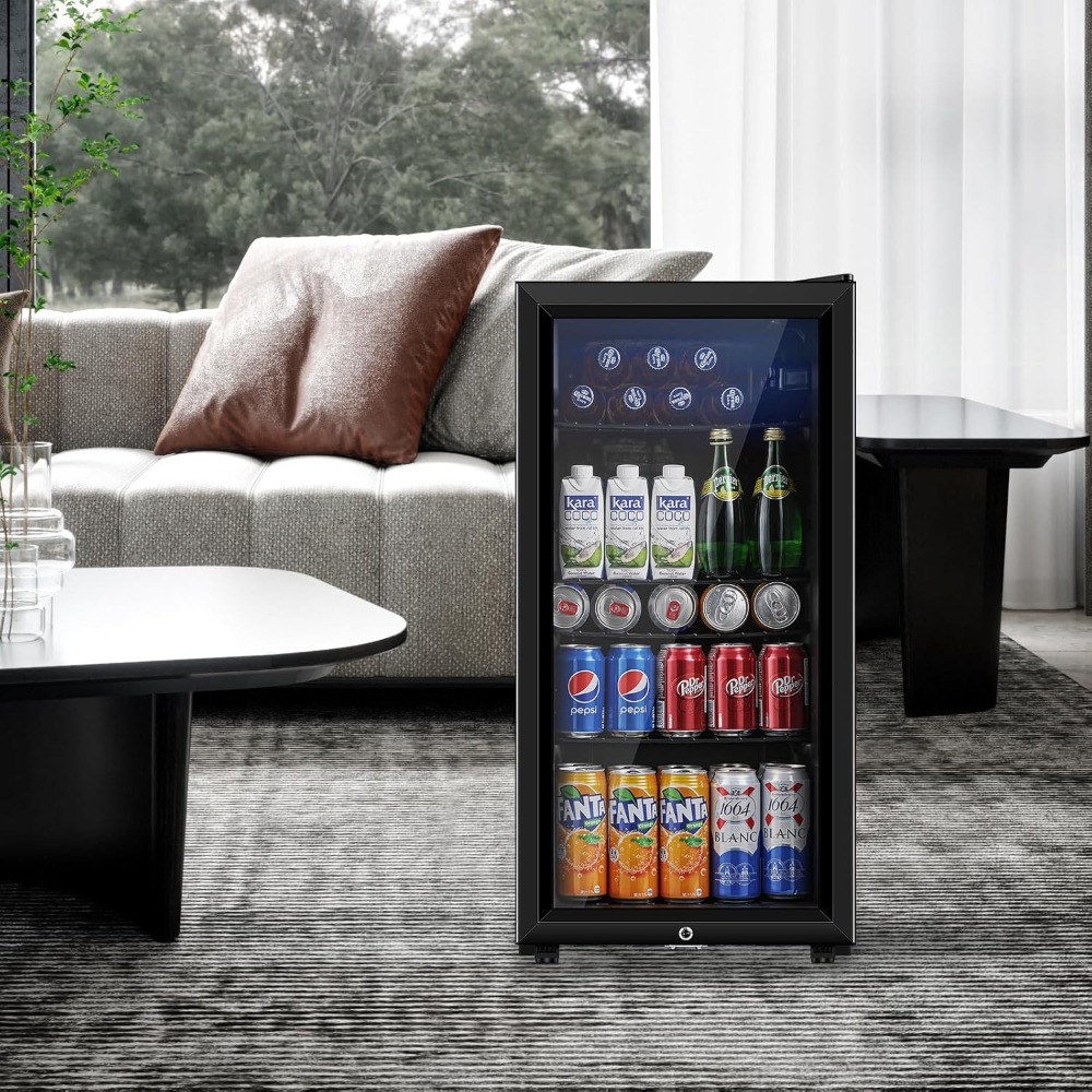 飲料冷蔵庫、3.2立方フィートのミニ冷蔵庫、ソーダ、ビール、 - Wine Beer Cooler のレビューと価格