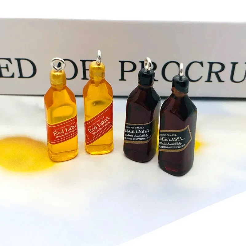 10 個小さなワインバーボトル樹脂チャーム DIY イヤリン - Wine Beer Bottle のレビューと価格