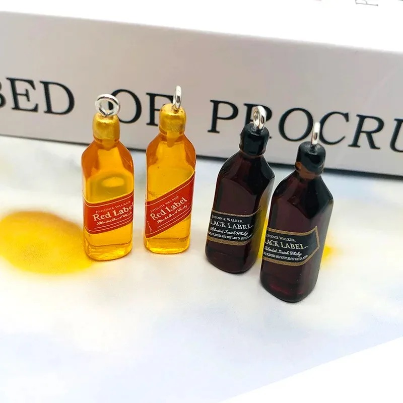 10 個小さなワインバーボトル樹脂チャーム DIY イヤリン - Wine Beer Bottle のレビューと価格