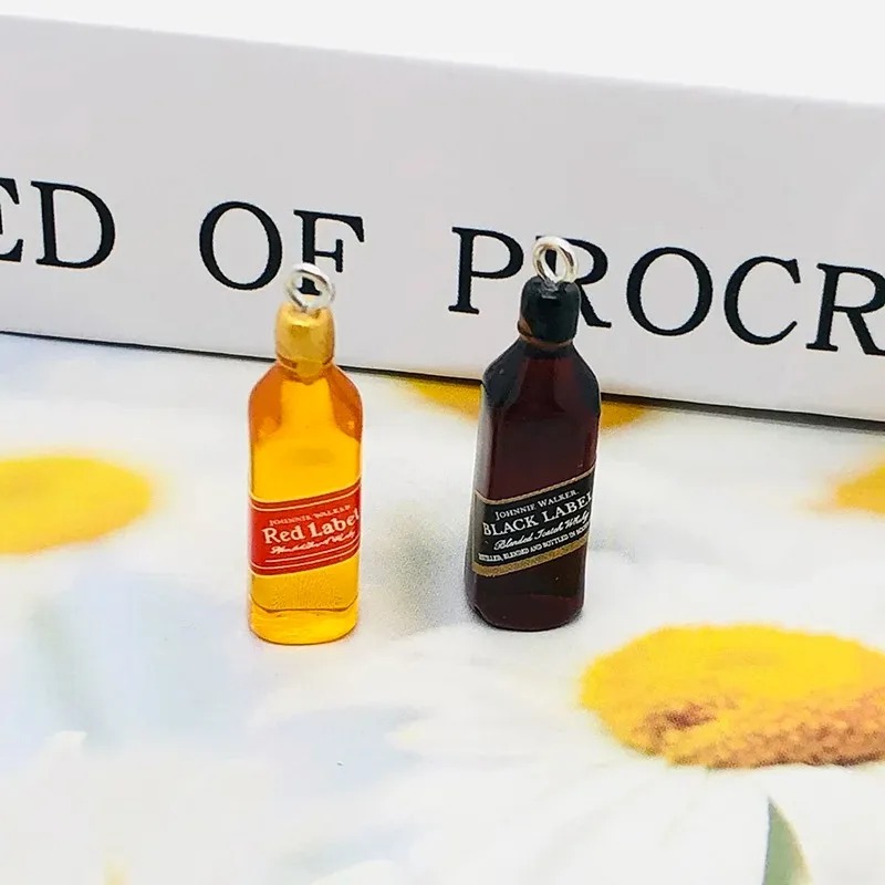10 個小さなワインバーボトル樹脂チャーム DIY イヤリン - Wine Beer Bottle のレビューと価格