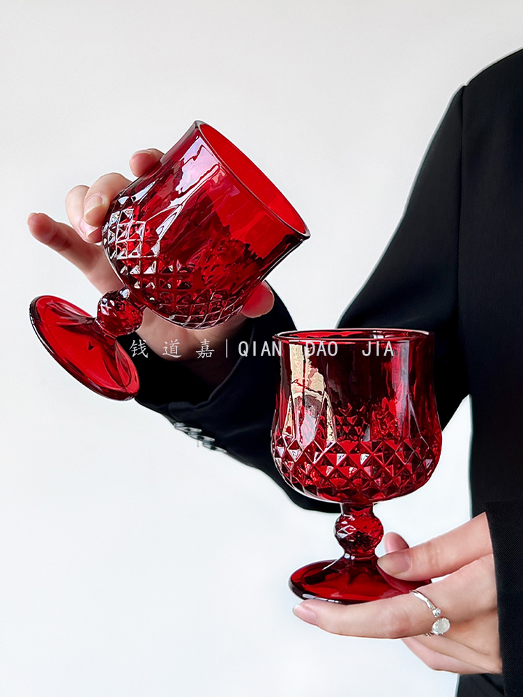 ヴィンテージ赤ワイングラス,高エンボスエンボスグラス,鉛フリ - Wine Beer Foot のレビューと価格