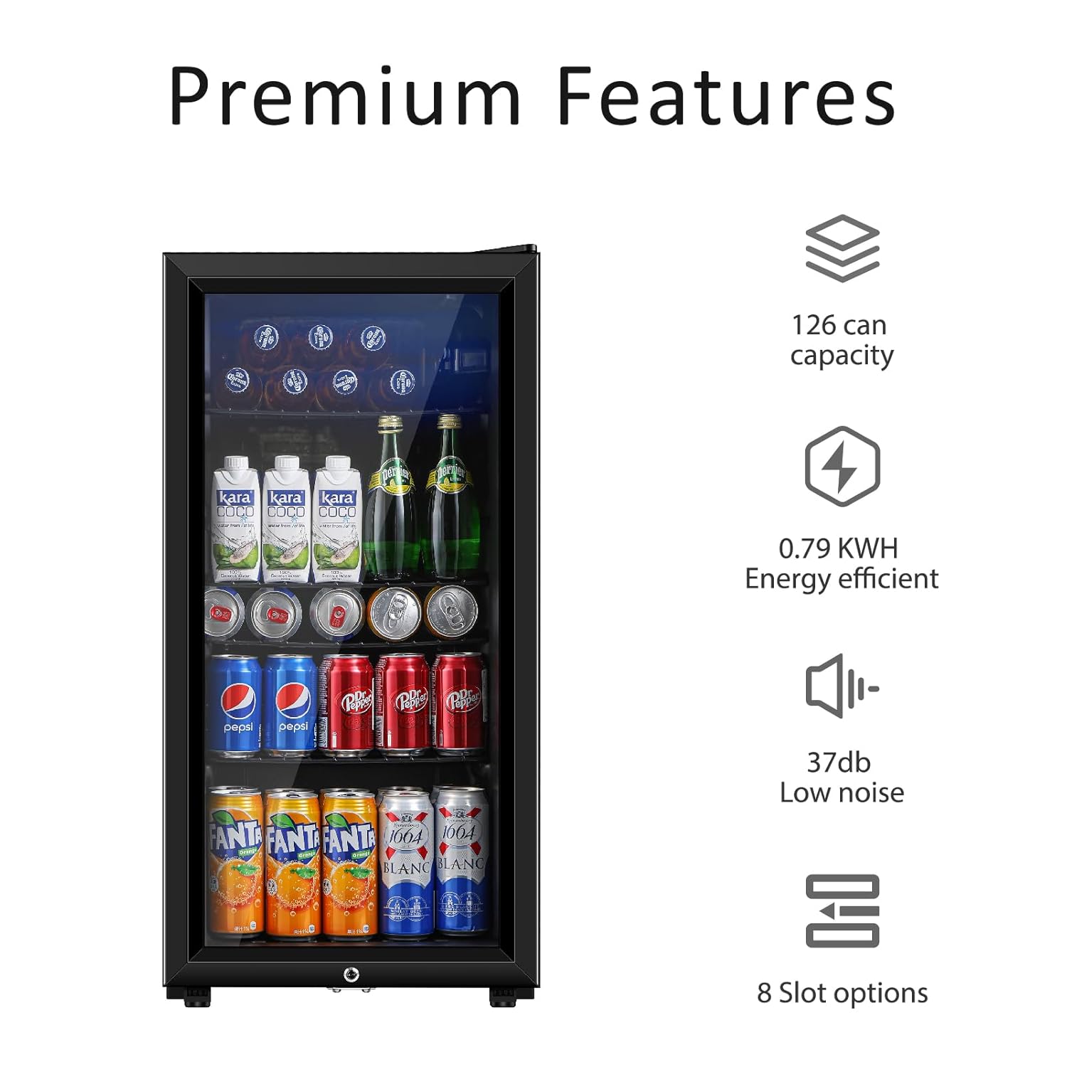 飲料用冷蔵庫、3.2立方フィートのミニ冷蔵庫（両開きガラスド - Wine Beer Cooler のレビューと価格