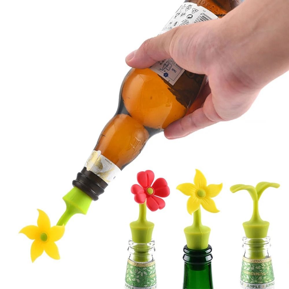 新しいシリコンワインボトルストッパー、フラワータイプ、漏れ防 - Beer Wine Hobby のレビューと価格