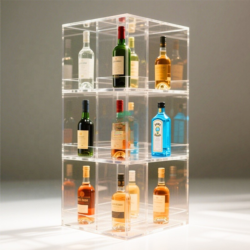 小売店用アクリルディスプレイスタンド 3層透明アクリルディス - Wine Beer Store のレビューと価格
