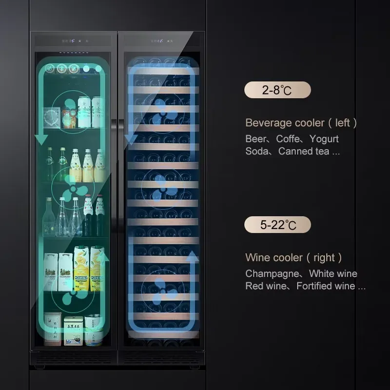 ビルトイン飲料冷蔵庫 ダブルドアワインクーラー 大容量ビール - Wine Beer Mix のレビューと価格