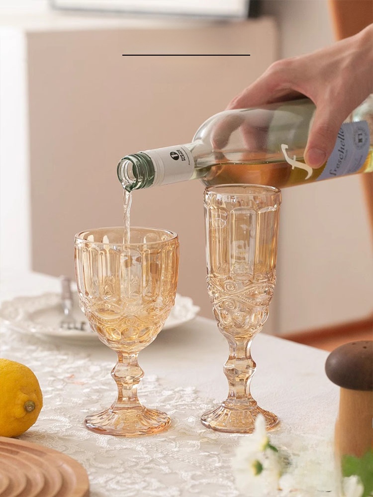 アンバーレリーフハイフットシャンパングラスヴィンテージコート - Wine Beer Foot のレビューと価格